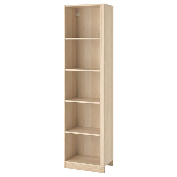PAX add-on corner unit with 4 shelves, white stained oak effect, 53x35x201 cm