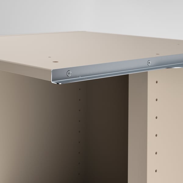 PAX add-on corner unit with 4 shelves, grey-beige, 53x58x201 cm