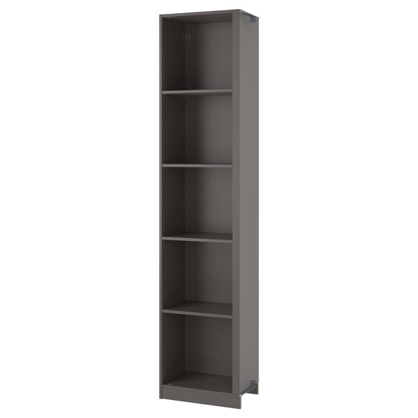 PAX add-on corner unit with 4 shelves, dark grey, 53x35x236 cm