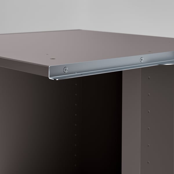 PAX add-on corner unit with 4 shelves, dark grey, 53x58x201 cm
