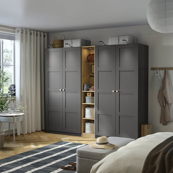 PAX add-on mid-unit, oak effect, 35x35x201 cm