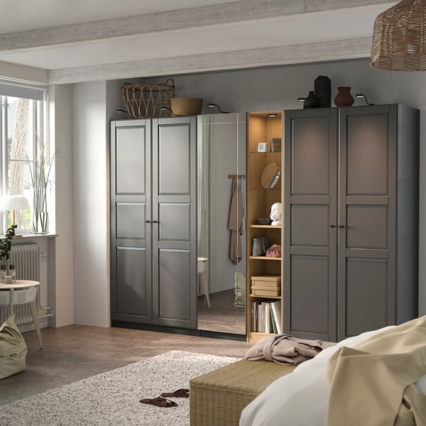PAX add-on mid-unit, oak effect, 35x35x201 cm