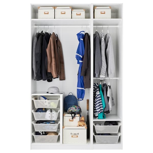 Ikea PAX / FARDAL/ÅHEIM - Wardrobe combination, glossy white/glass mirror,150x60x236 cm