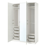 PAX / FARDAL/ÅHEIM wardrobe combination, high-gloss white/mirror glass, 150x60x236 cm