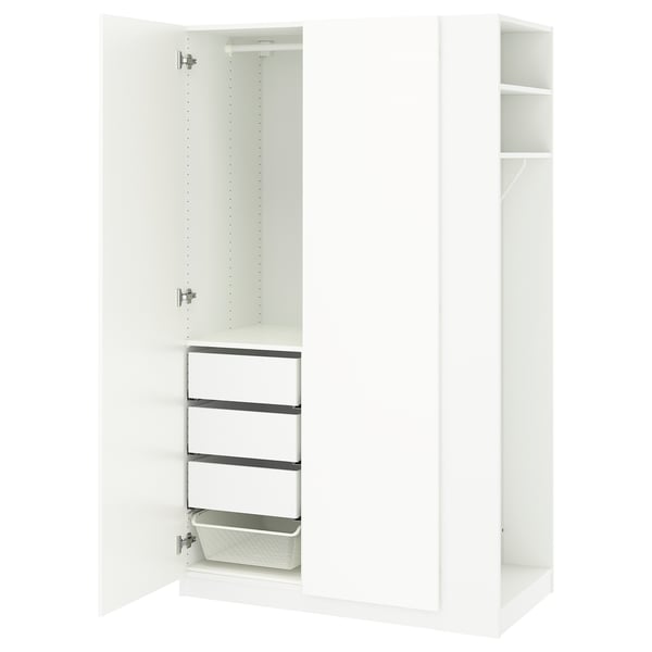 PAX / FARDAL wardrobe combination, white high-gloss white/white, 120x60x201 cm