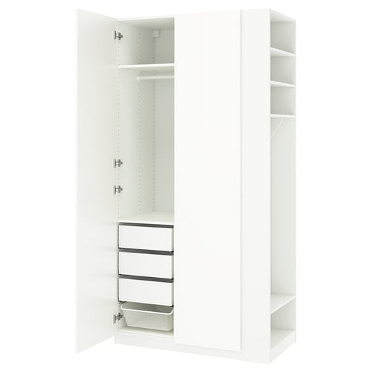 PAX / FARDAL wardrobe combination, glossy white/white, 120x60x236 cm Wardrobe combination, glossy white/white,120x60x236 cm