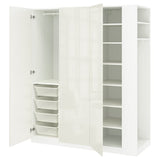 PAX / FARDAL wardrobe combination, white high-gloss white/white, 170x60x201 cm