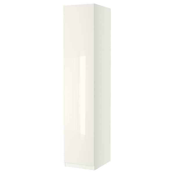 PAX / FARDAL wardrobe combination, white/high-gloss/white, 50x60x236 cm