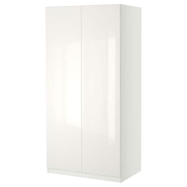 PAX / FARDAL - Wardrobe combination, glossy/white,100x37x201 cm