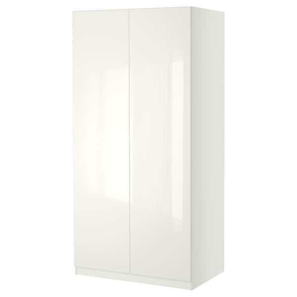 Ikea PAX / FARDAL - Wardrobe combination, glossy/white,100x37x201 cm
