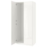 PAX / FARDAL wardrobe combination, white/high-gloss/white, 100x60x236 cm