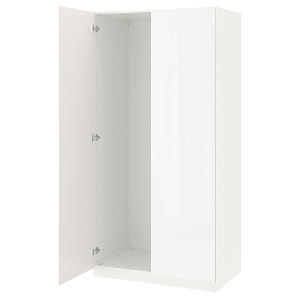 PAX / FARDAL - Wardrobe combination, glossy/white,100x37x201 cm