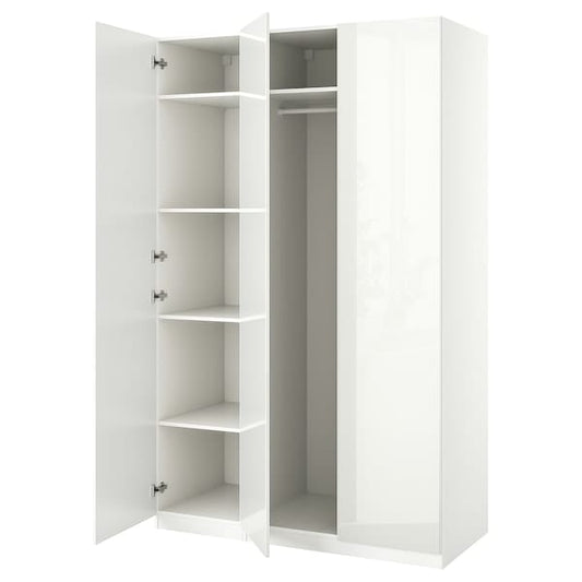 Ikea PAX / FARDAL - Wardrobe combination, glossy white,150x60x236 cm