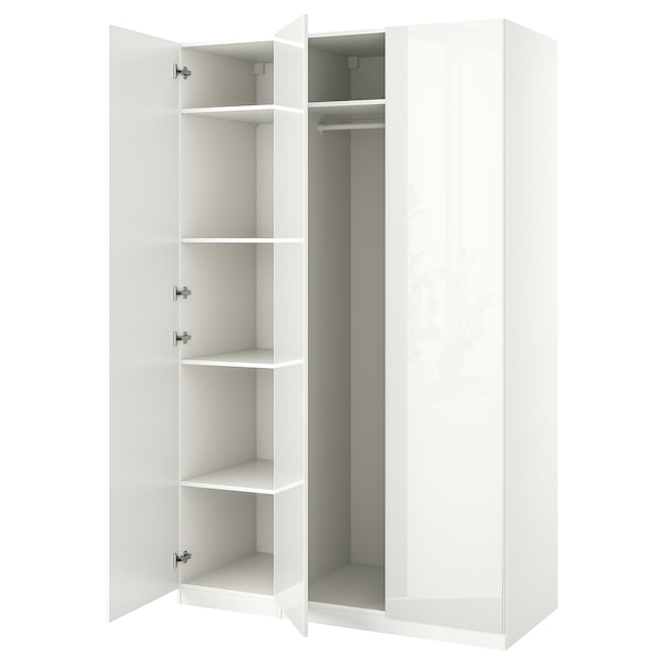 PAX / FARDAL - Wardrobe combination, glossy white,150x60x236 cm