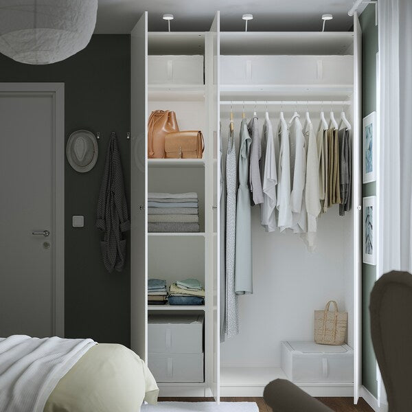 PAX / FARDAL - Wardrobe combination, glossy white,150x60x236 cm