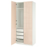 PAX / FARDAL wardrobe combination, white/high-gloss light orange, 100x60x236 cm