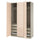 PAX / FARDAL - PAX / FARDAL Wardrobe combination, grey-beige/high-gloss light orange, 150x60x236 cm