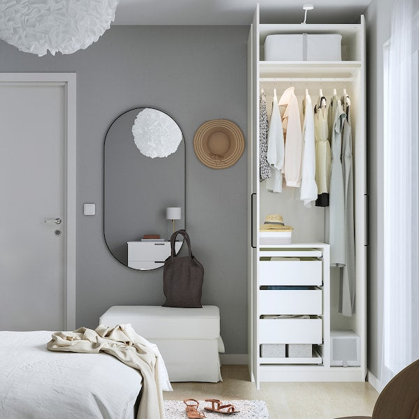 PAX / FARDAL - Wardrobe combination, glossy/white,75x60x236 cm