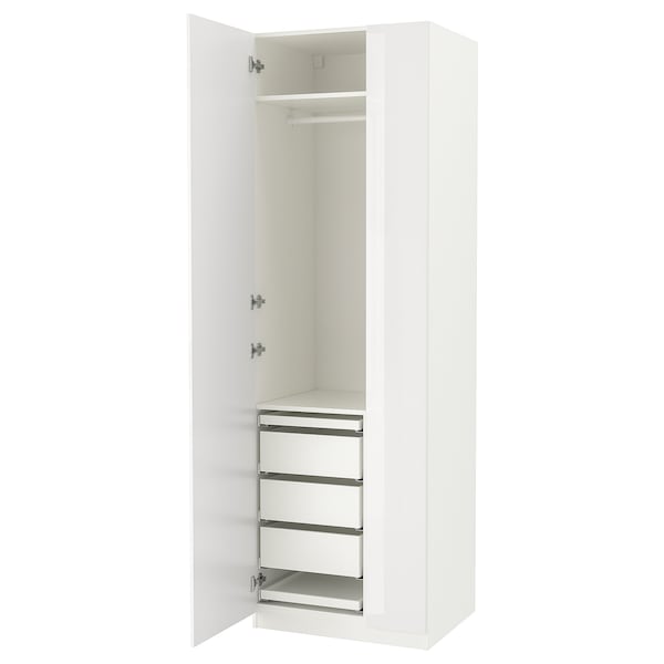 PAX / FARDAL - Wardrobe combination, glossy/white,75x60x236 cm