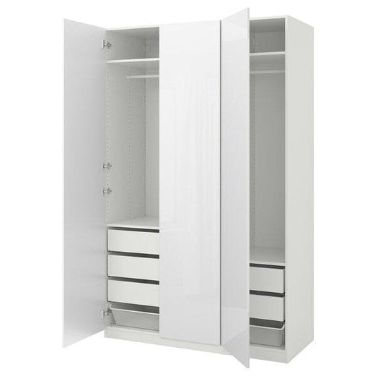 Ikea PAX / FARDAL - Wardrobe, glossy/white,150x60x236 cm