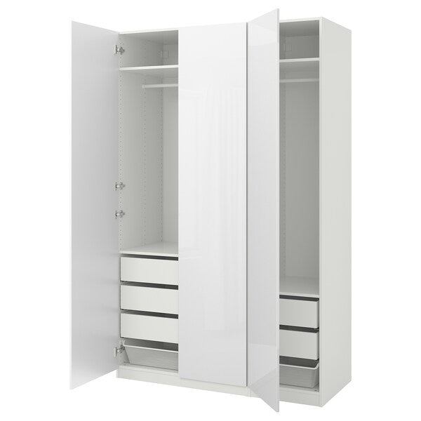 PAX / FARDAL - Wardrobe, glossy/white,150x60x236 cm