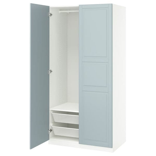 PAX / FJÄREHALS - Wardrobe combination, white/grey-blue,100x60x201 cm