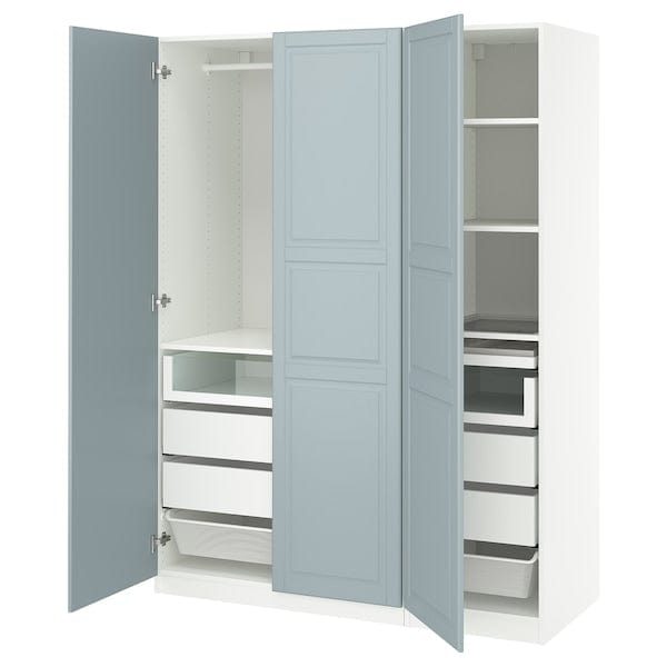 Ikea PAX / FJÄREHALS - Wardrobe combination, white/grey-blue,150x60x201 cm