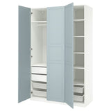 PAX / FJÄREHALS wardrobe combination, white/light grey-blue, 150x60x236 cm
