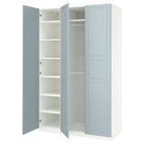 PAX / FJÄREHALS wardrobe combination, white/light grey-blue, 150x60x236 cm