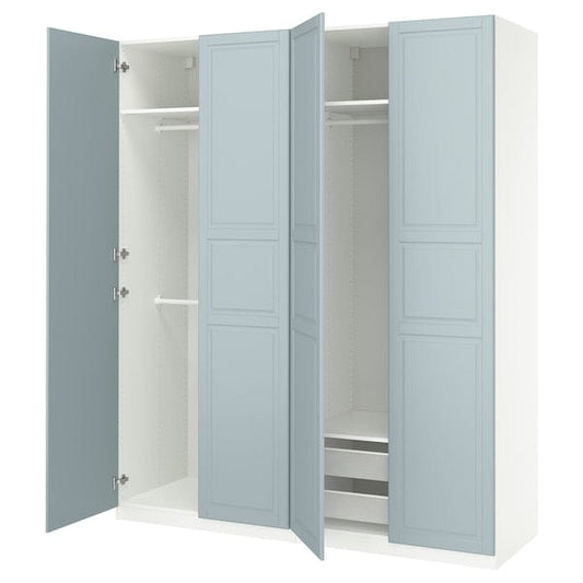 Ikea PAX / FJÄREHALS - Wardrobe combination, white/grey-blue,200x60x236 cm