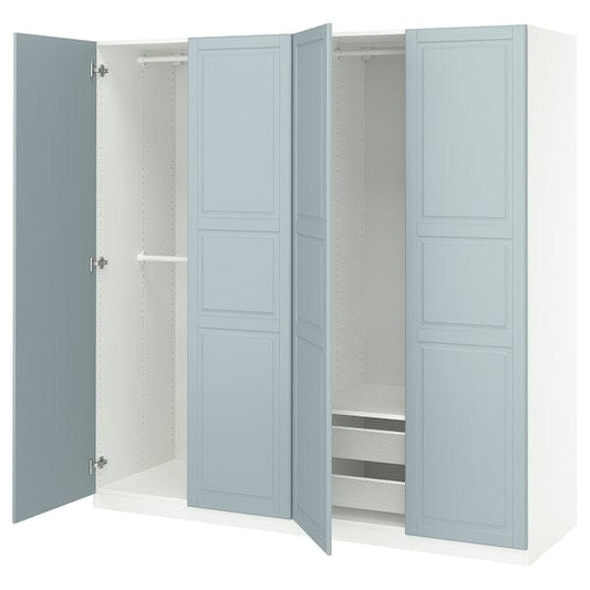 Ikea PAX / FJÄREHALS - Wardrobe combination, white/grey-blue,200x60x201 cm