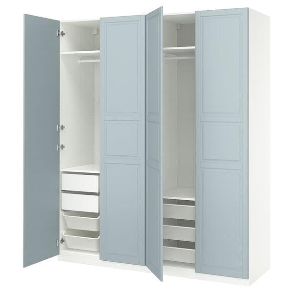 Ikea PAX / FJÄREHALS - Wardrobe combination, white/grey-blue,200x66x236 cm