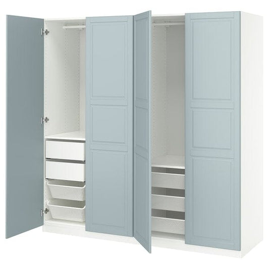 Ikea PAX / FJÄREHALS - Wardrobe combination, white/grey-blue,200x66x201 cm