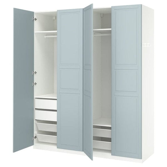 Ikea PAX / FJÄREHALS - Wardrobe combination, white/grey-blue,200x60x236 cm