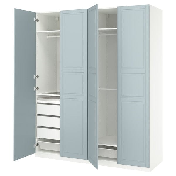 Ikea PAX / FJÄREHALS - Wardrobe combination, white/grey-blue,200x60x236 cm