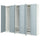 PAX / FJÄREHALS - Wardrobe combination, white/grey-blue,300x60x236 cm