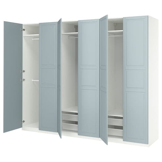Ikea PAX / FJÄREHALS - Wardrobe combination, white/grey-blue,300x60x236 cm