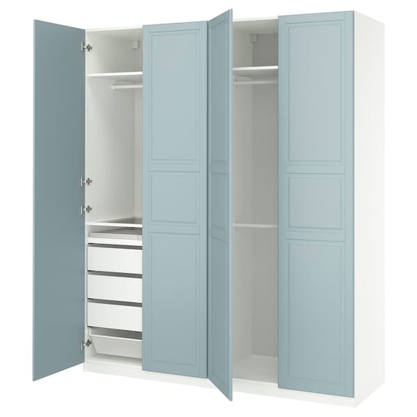 Ikea PAX / FJÄREHALS - Wardrobe combination, white/grey-blue,200x60x236 cm