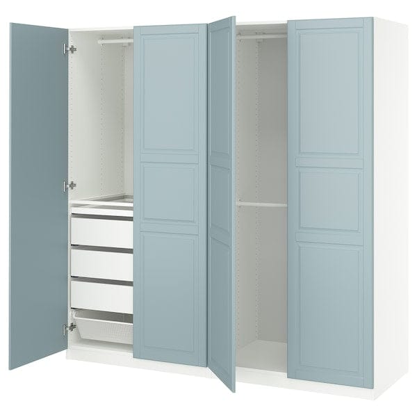 Ikea PAX / FJÄREHALS - Wardrobe combination, white/grey-blue,200x60x201 cm