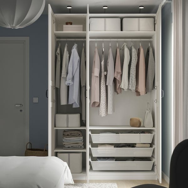 Ikea PAX / FLISBERGET - Wardrobe combination, white/light beige,150x60x236 cm