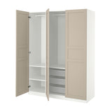 PAX / FLISBERGET wardrobe combination, white/light beige, 150x60x201 cm