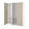 PAX / FLISBERGET wardrobe combination, white/light beige, 150x60x201 cm