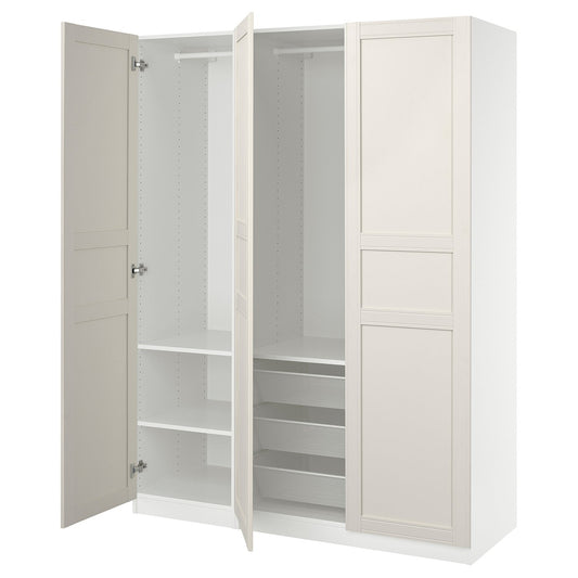 PAX / FLISBERGET wardrobe combination, white/white, 150x60x201 cm