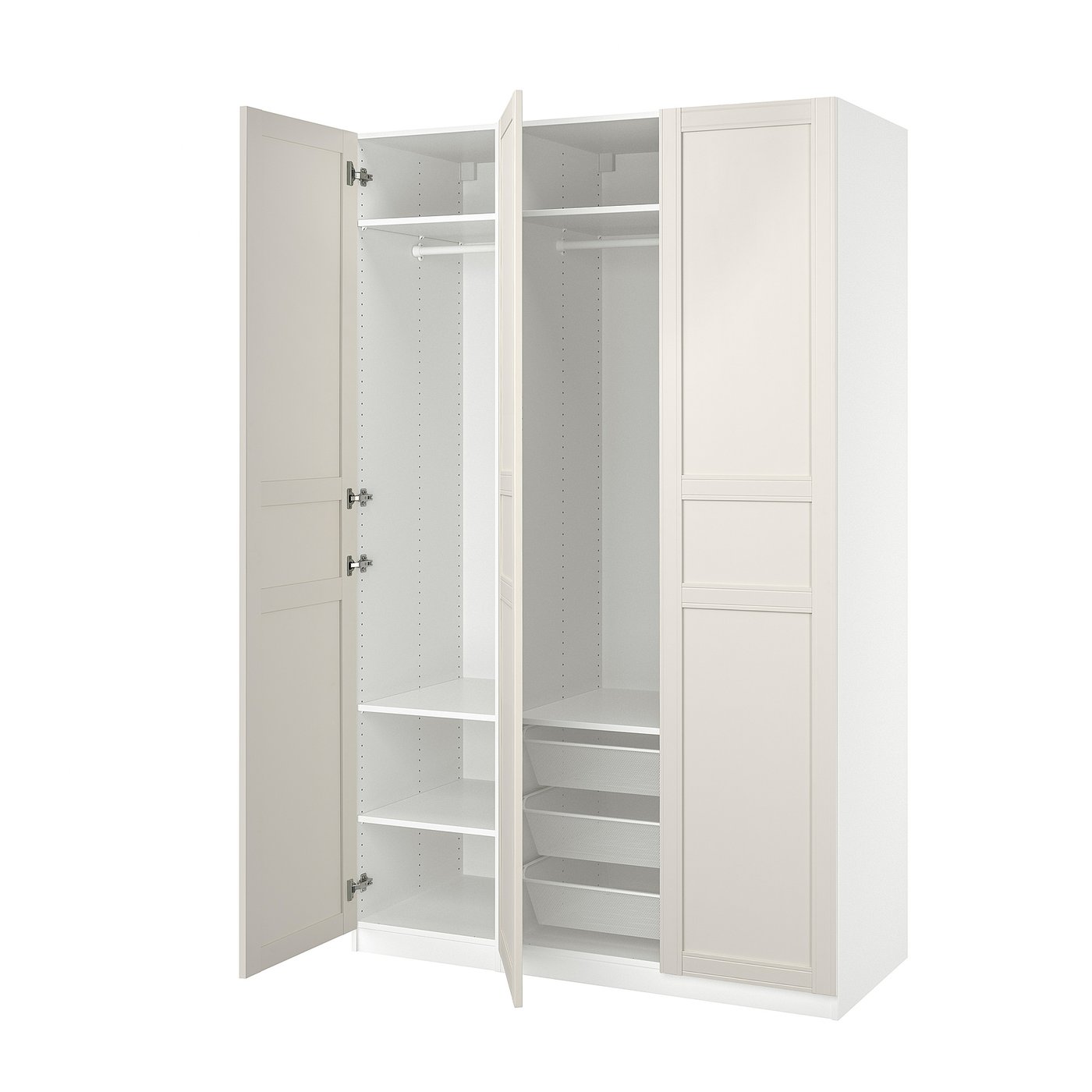 PAX / FLISBERGET wardrobe combination, white/white, 150x60x236 cm