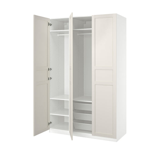 PAX / FLISBERGET wardrobe combination, white/white, 150x60x236 cm