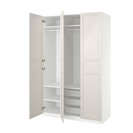 PAX / FLISBERGET wardrobe combination, white/white, 150x60x236 cm