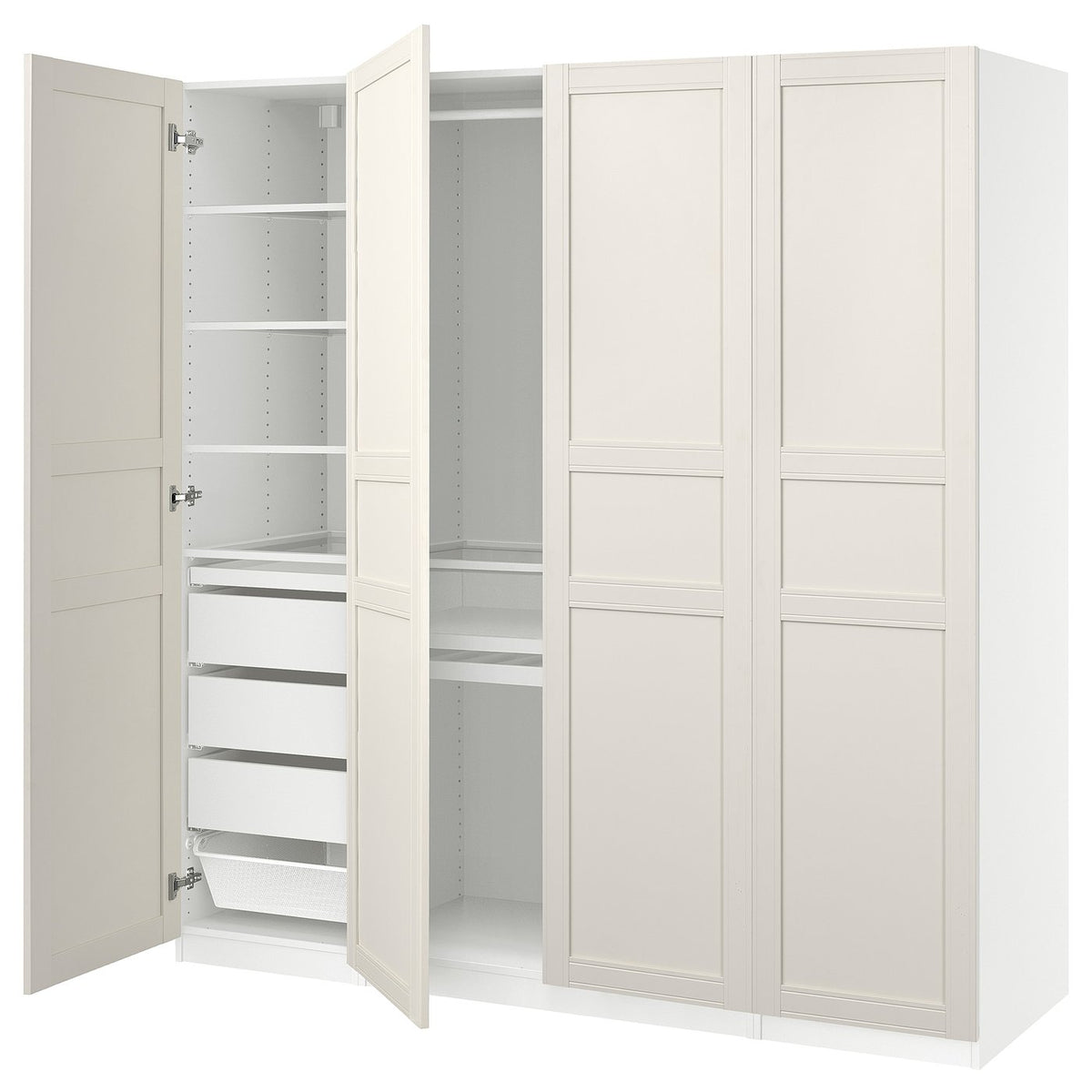 PAX / FLISBERGET wardrobe combination, white/white, 200x60x201 cm