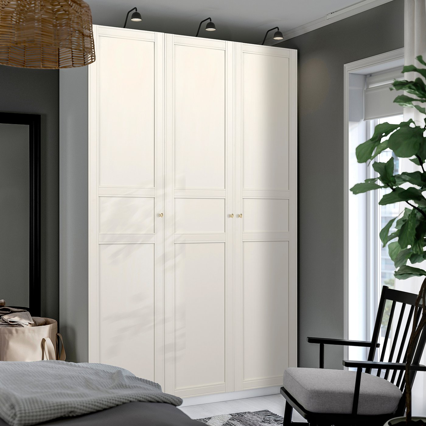 PAX / FLISBERGET wardrobe combination, white/white, 150x60x236 cm