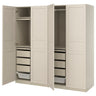 PAX / FLISBERGET wardrobe combination, grey-beige/light beige, 200x60x201 cm