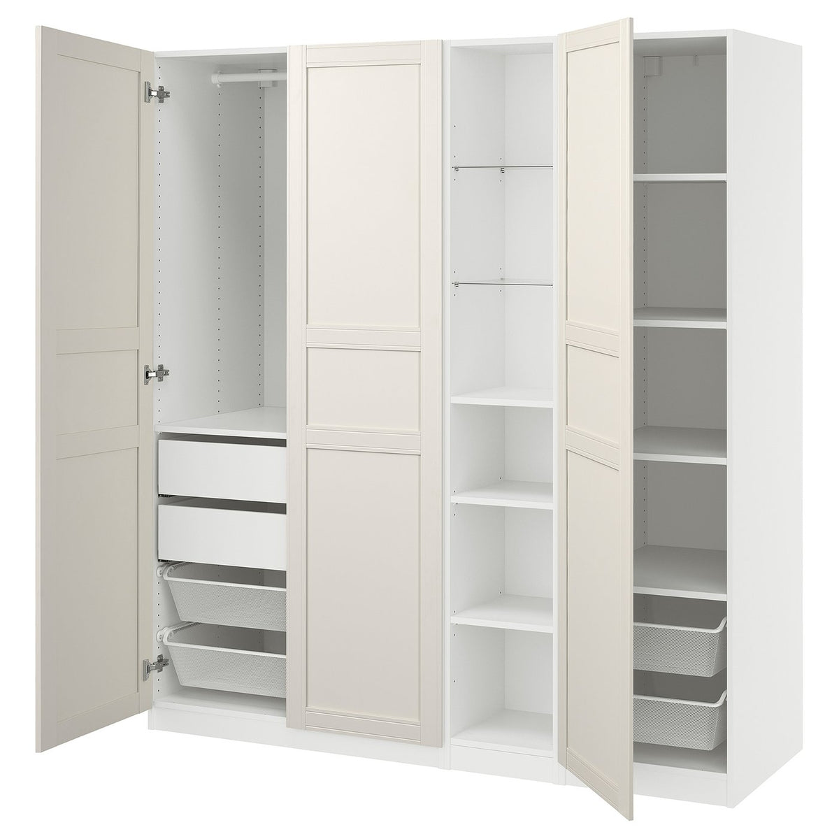 PAX / FLISBERGET wardrobe combination, 185.0x201.2x60.0 cm